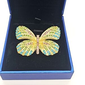 Butterfly Gold Multicolor Brooch